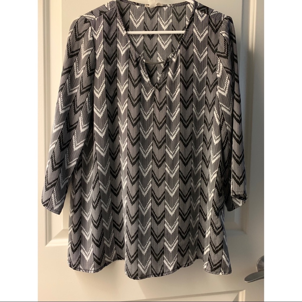 Sheer, Patterned Blouse